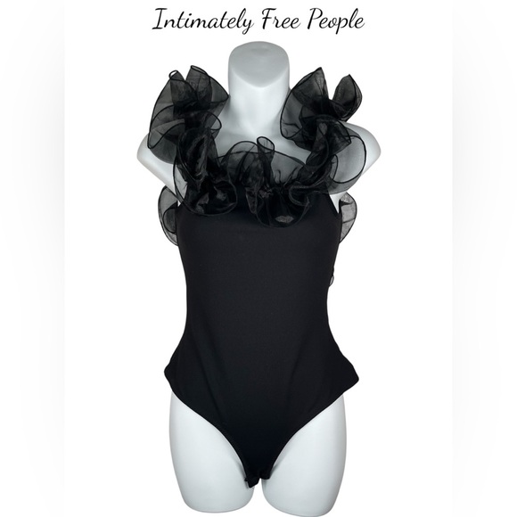 Free People | Intimately | Haute Wired Black Bodysuit - Picture 3 of 10